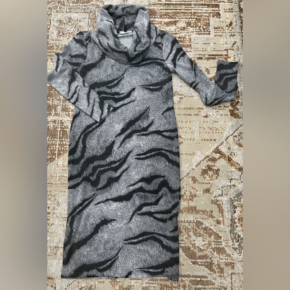 White House Black Market Tiger-Print Cozy Sweater Dress